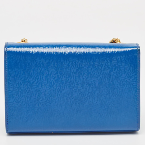 Saint Laurent Blue Leather Small Monogram Kate Chain Crossbody Bag - Picture 4 of 8